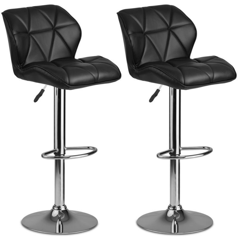 Hoker krzesło barowe Sofotel Castel obrotowe regulowane czarne 2 szt.