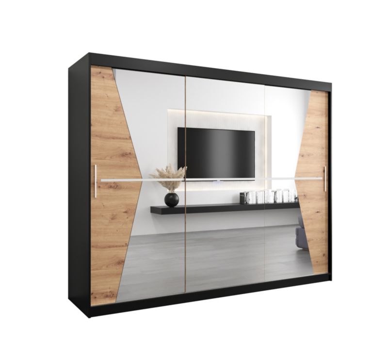 Szafa przesuwna Garderoba Abiks MAROKO 250 czarny/artisan 1 szt.