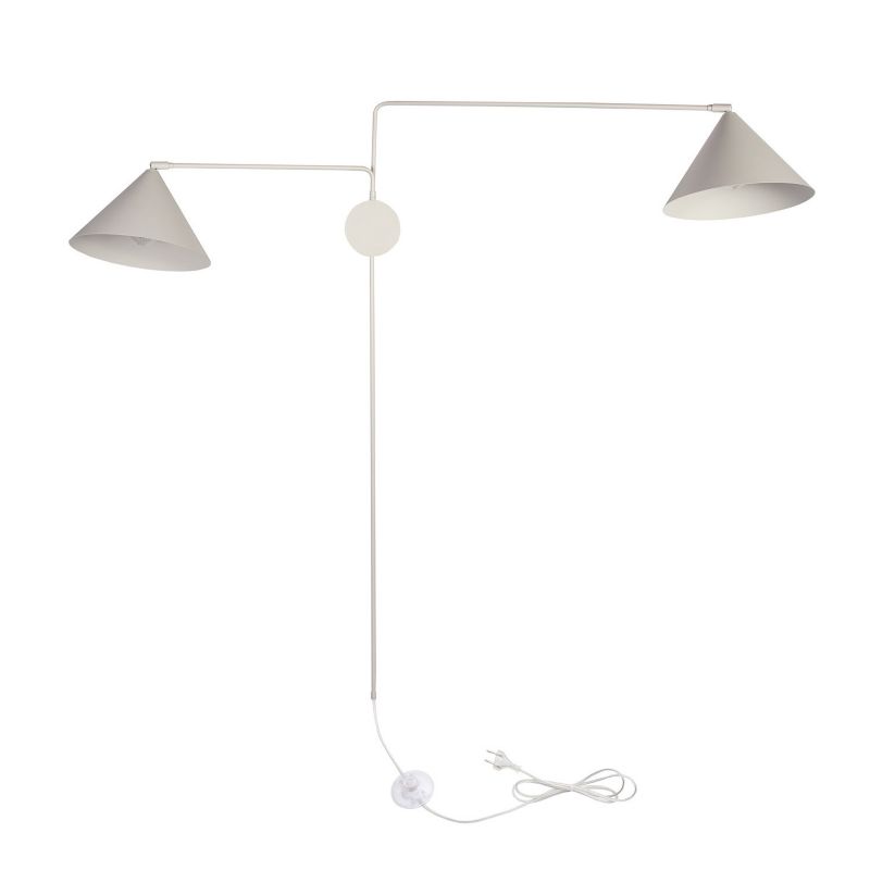 Kinkiet ścienny Sigma Lighting Magic szary beż z włącznikiem styl minimalistyczny 2 x E27 x IP20 wym: 135 x 23 x 142 cm - 1 szt.