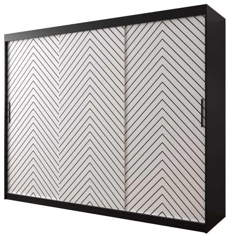 Szafa przesuwna Garderoba Abiks Jodełka 1 250 czarny + biały 1 szt.