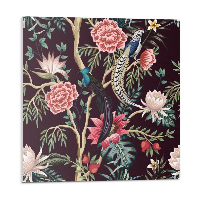 Kafelki samoprzylepne Wallfluent 50x50 cm Motyw florystyczny z ptakami 4 szt.