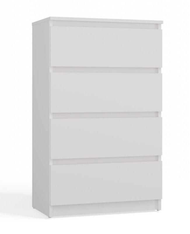 Komoda Topeshop Szafka 4 Szuflady Malwa M4 60 Biały 34,5x60x97,5 cm 1 szt.