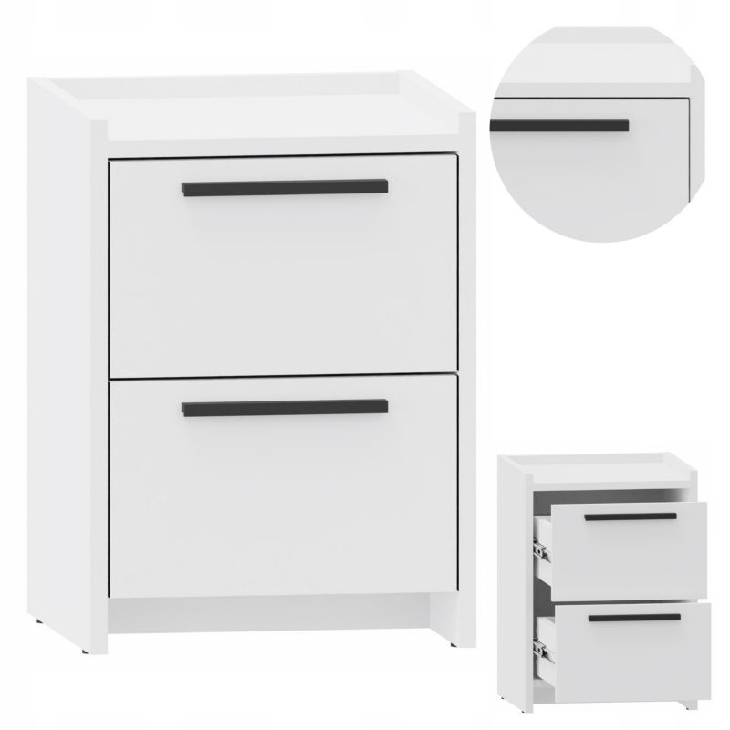 Szafka nocna Matkam ALTIVO 2SW stolik biały 1 szt.