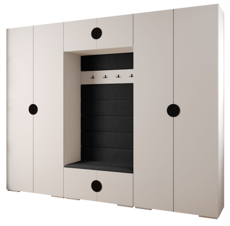 Garderoba do przedpokoju Abiks INOVA 4 Z9 biały+czarny+manila18 1 szt.