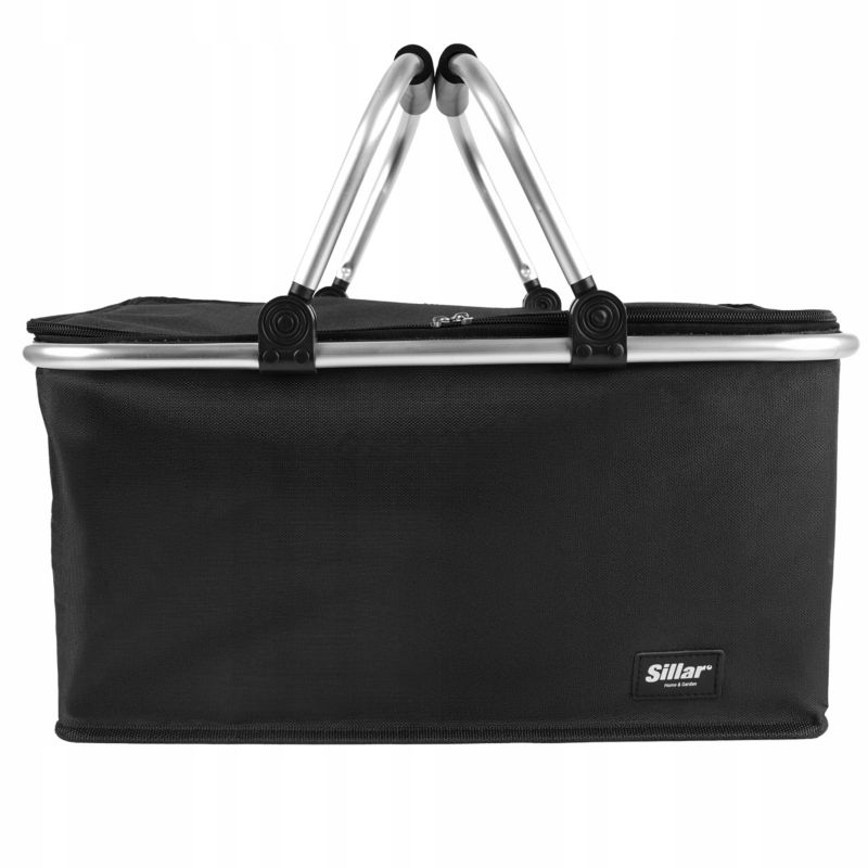 Kosz na zakupy, Sillar, z izolacją termiczną, składany, 25L, aluminium, czarny, 1szt