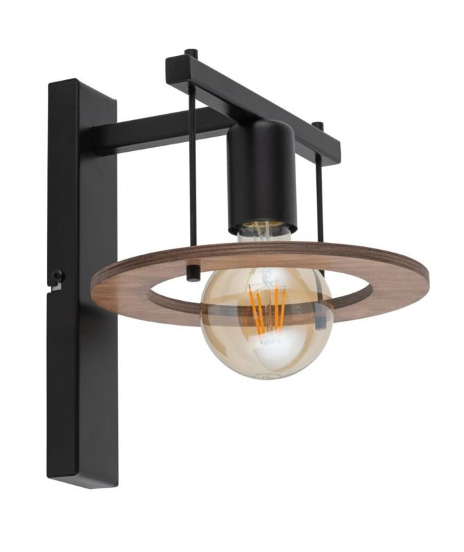 Kinkiet ścienny Sigma Lighting Coffee czarno-brązowy boho 1 x E27 x IP20 wym: 25 x 21 x 24 cm - 1 szt.