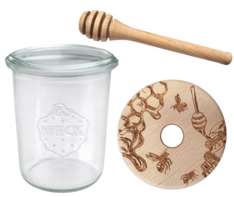 Słoik do miodu MODO24 Weck 160 ml fi 60 mold W2 z nabierakem 1 kpl.