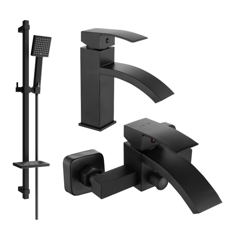 Zestaw wannowy Mexen Libra czarny 745103DQ45-70 1 szt.