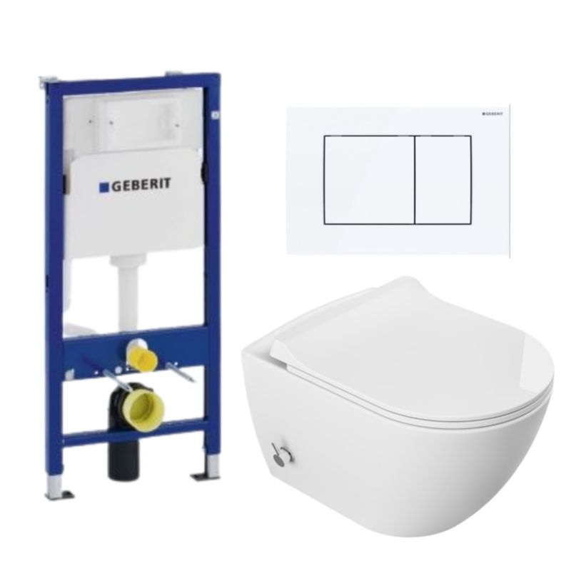 Zestaw WC Viba miska z bidetem stelaż podtynkowy przycisk 1szt