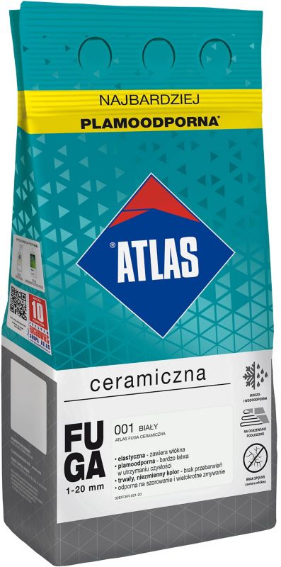 Fuga ceramiczna Atlas 001 biała 5 kg