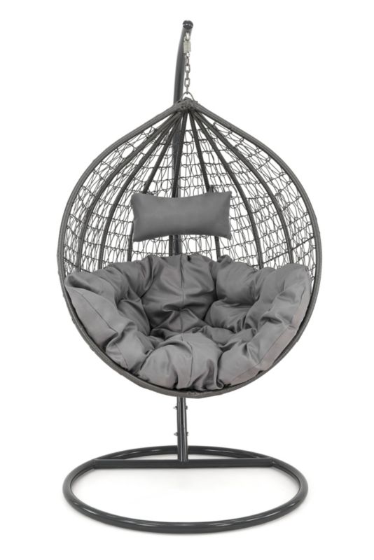 Fotel wiszący ogrodowy MebleMWM HC-001 szary 1 szt.