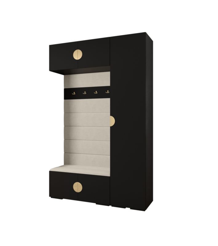 Garderoba do przedpokoju Abiks INOVA 4 Z19 czarny+złoty+manila02 1 szt.