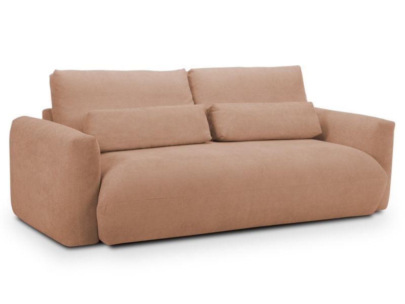 Sofa 3-osobowa LaMiaSofa FERMO z tkaniny szenilowej 240x110 cm brzoskwiniowy 1 szt.