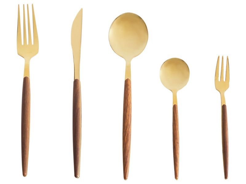 Zestaw sztućców 30 elementów Gemelli Złoty 1 kpl