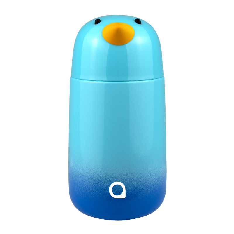 Butelka termiczna, AquaFloow, termos dla dzieci, nakrętka z uszczelką, BPA Free, stal nierdzewna, 280ml, pingwin, 1szt