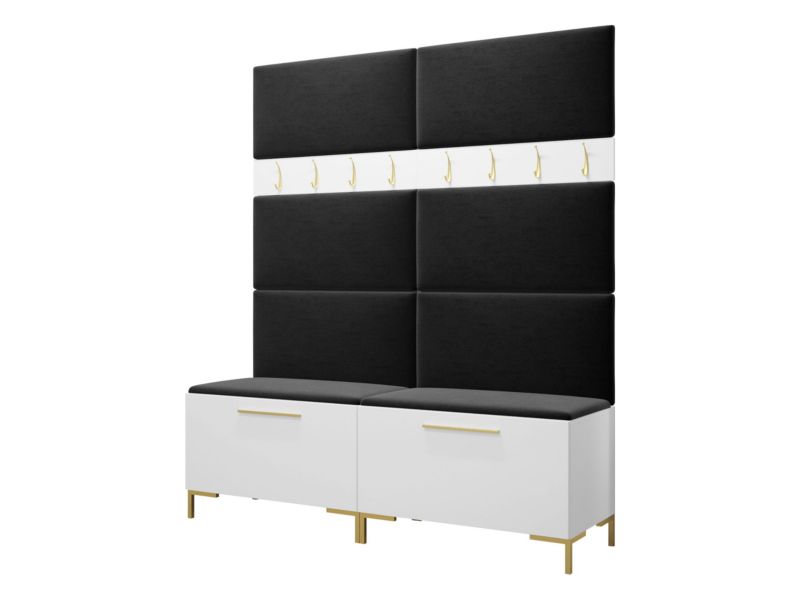 Garderoba MIRJAN 24 Zilion II biały + czarny 1 kpl.