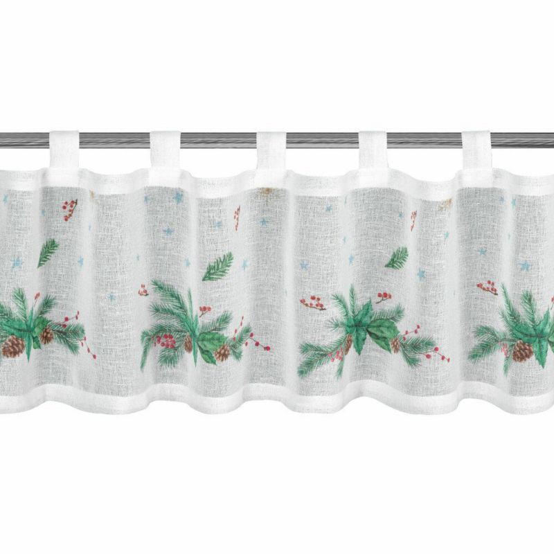 Zazdrostka Świąteczna Eurofirany 30X150 Cm Biała Gałązka Jodły 1 szt.