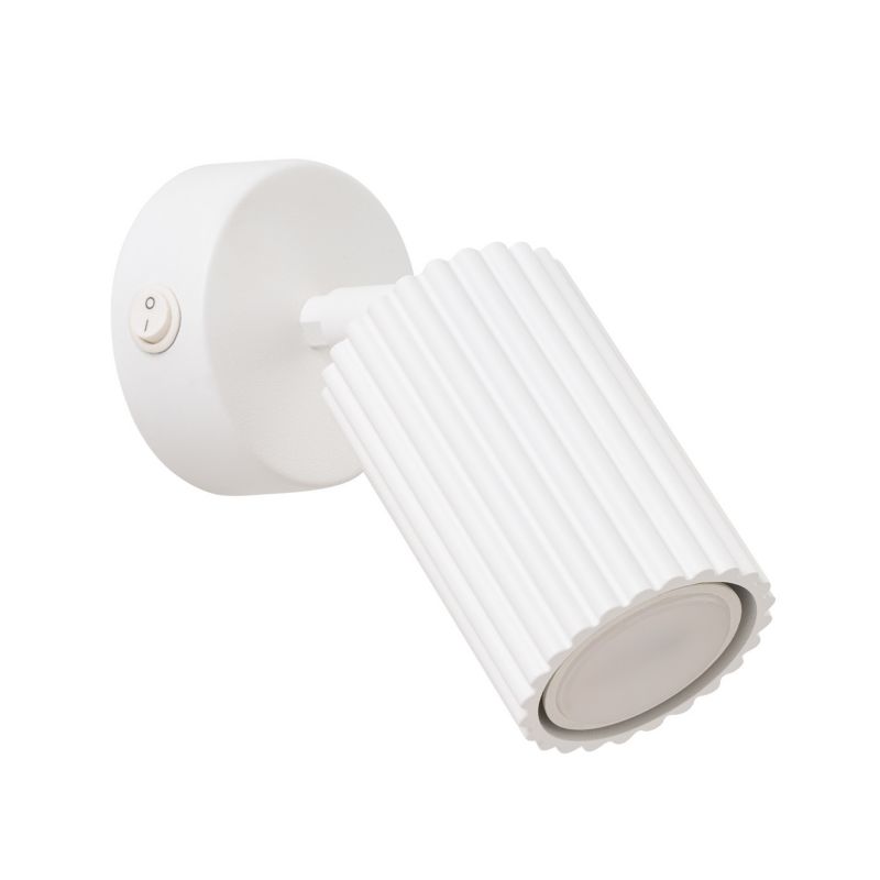 Kinkiet ścienny Sollux Lighting Karbon biały z włącznikiem do sypialni 1 x GU10 x IP20 wym: 16 x 8 x 8 cm - 1 szt.