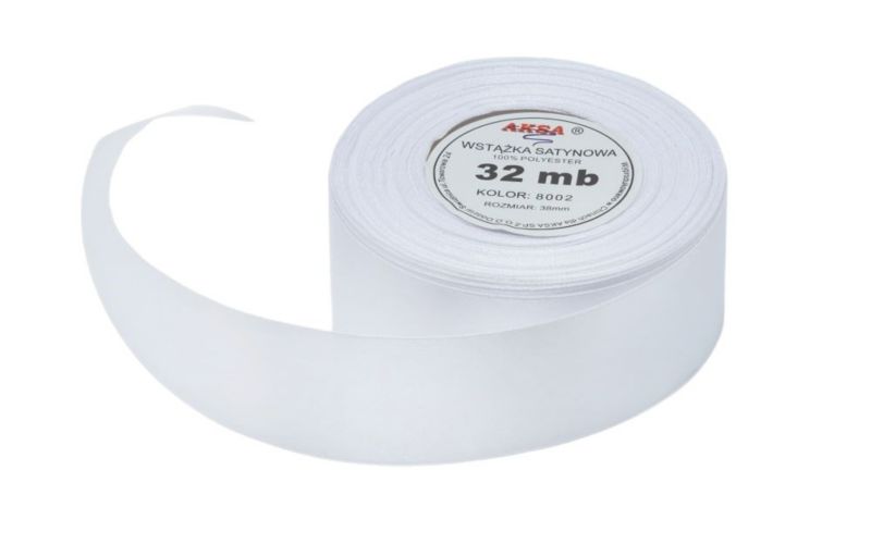 Wstążka satynowa Neopak Tasiemka Biała 50mm 32m 8002 1 szt.