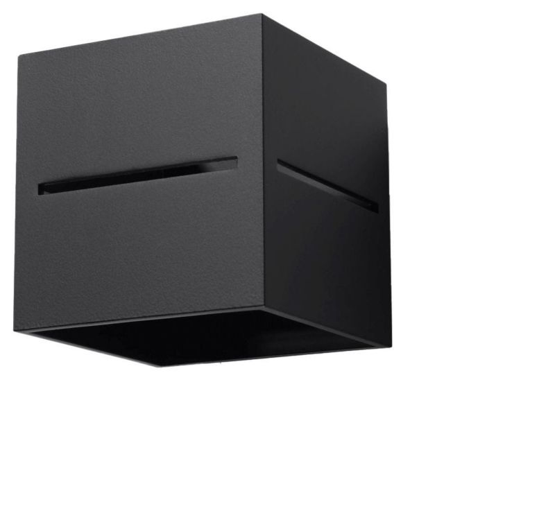 Kinkiet ścienny Sollux Lighting Lobo czarny 1 x G9 x 40W IP20 wym: 10 x 12 x 12 cm - 1 szt.