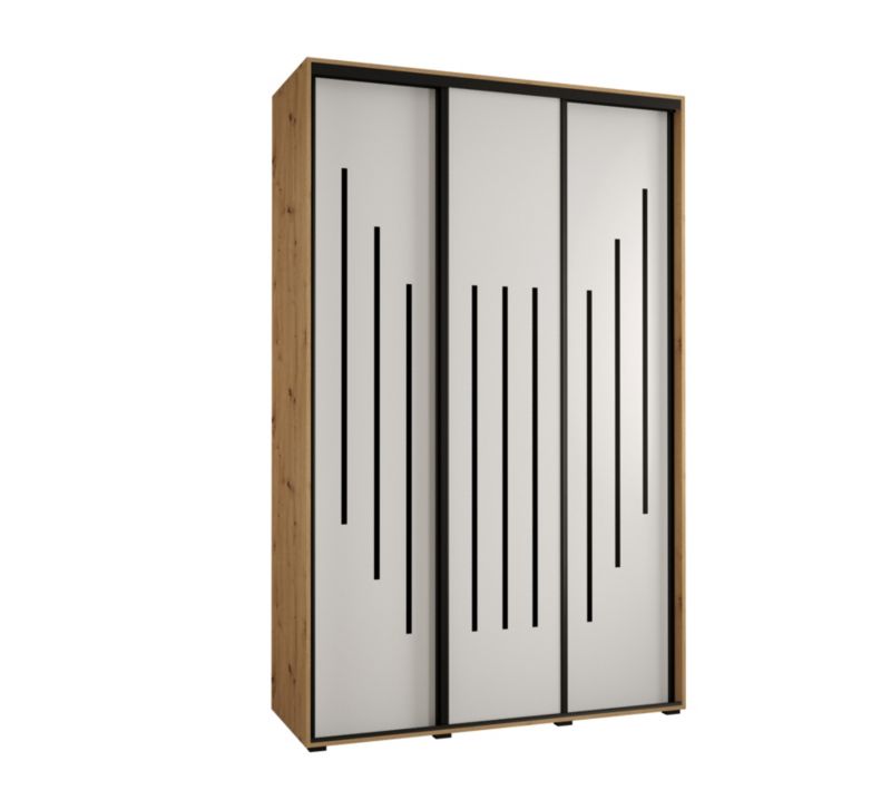 Szafa przesuwna Abiks DAVOS 8 wysoka szer.150cm gł.60cm artisan/biały/czarny 1szt.