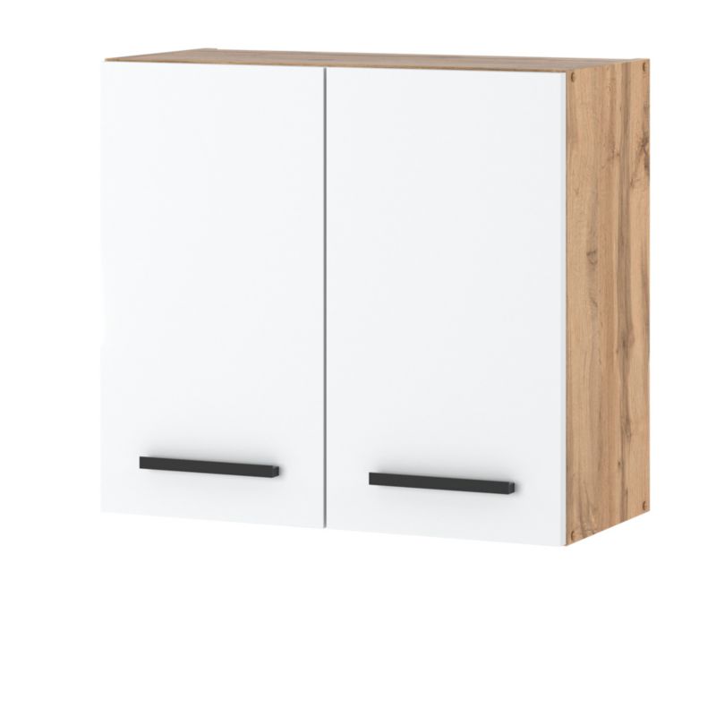 Szafka Kuchenna Hurtownia-Mebli Wisząca Blanka górna W80 80cm Dąb Wotan Biały Mat 80x30x60 cm 1szt.