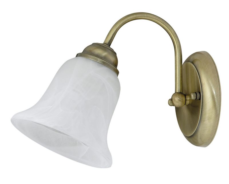 Kinkiet ścienny Rabalux Francesca brązowo-białe szkło alabastrowe styl klasyczny 1 x E14 x IP20 wym: 19 x 13 x 25 cm - 1 szt.