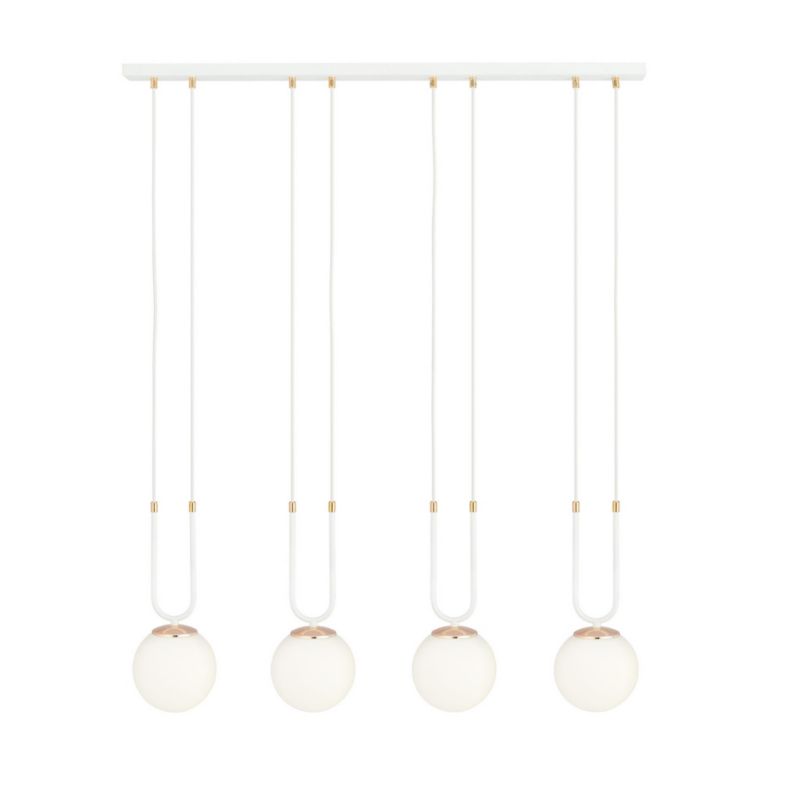 Lampa sufitowa Emibig Glam biało-złota wym: 115 x 92 x 15 cm 4xE14 x 10W 1 szt.