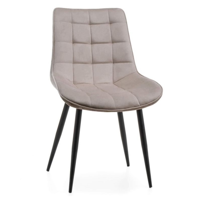 Krzesło MebleMWM ART830C welur ciemno beżowe-7 nogi czarne 1 szt.