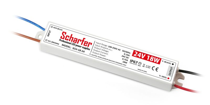 Zasilacz hermetyczny SCHARFER 18W 24V IP67 0.75A uniwersalny SCH-18-24 1 szt.