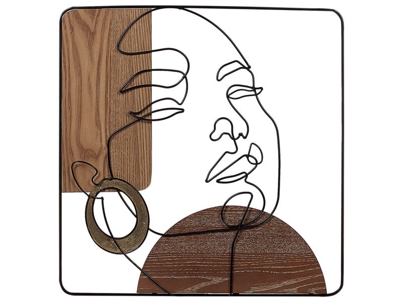 Dekoracja ścienna Californium Metal Kobiecy Brązowy 1 szt.