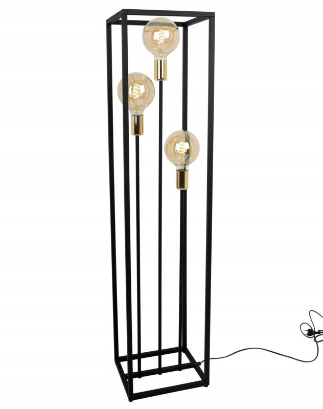 Lampa podłogowa stojąca Light Home LH Cage 3x E27 60W czarny/złoty 1szt.