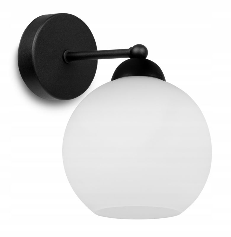 Lampa ścienna kinkiet Light Home LH Eliza prosty 1x E27 60W czarny/biały 1szt.