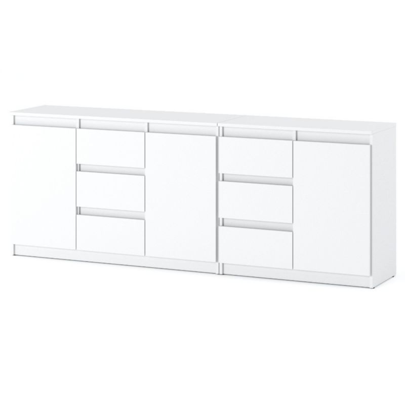 Komoda Hurtownia-Mebli Szuflady 6 Best Agnes 200cm Biały Mat Biały Mat 200x35x75 cm 1szt.