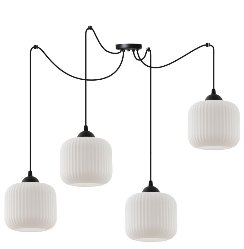 Lampa sufitowa wisząca Light Home LH Riffle Pająk Walec 4x E27 60W czarny 1szt.