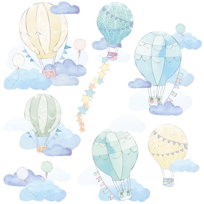 Naklejka na ścianę Pastelowe Love Balony miętowe 1 szt