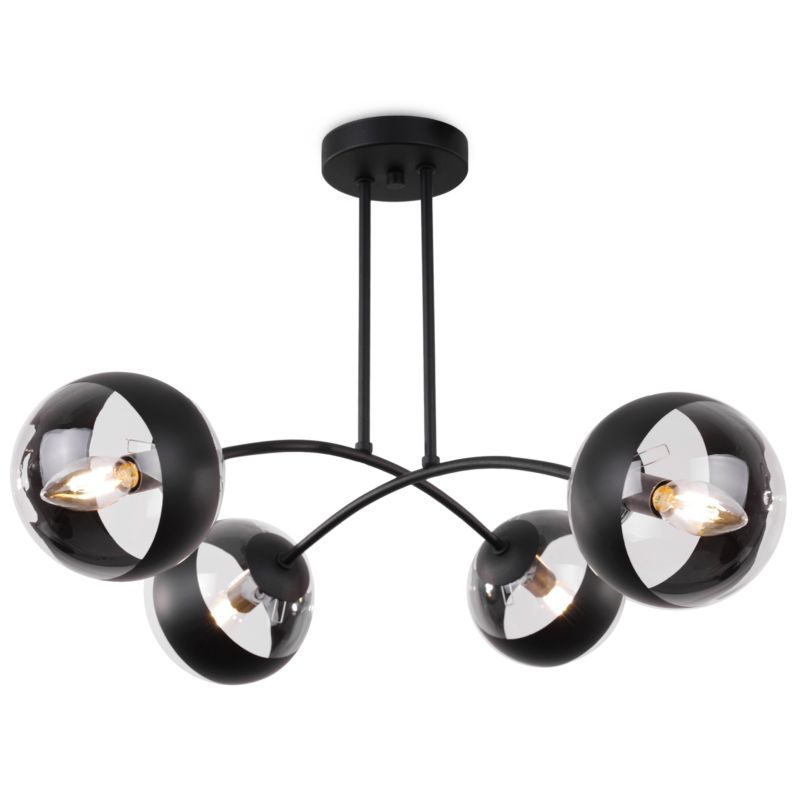 Lampa sufitowa wisząca Light Home LH Toledo 4x E14 40W żyrandol okragły czarny 1szt.