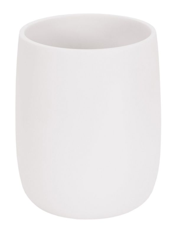 Kubek na szczoteczki Kleine Wolke Bonny biały, minimalistyczny design, poliresin, 270 ml, 1 szt.