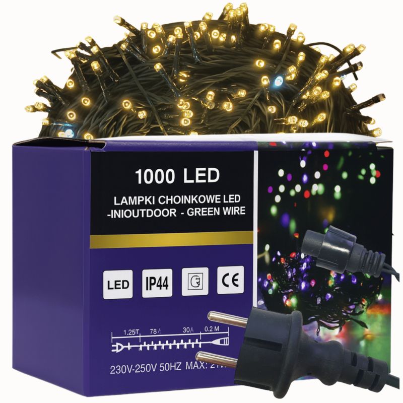 Lampki choinkowe 1000 LED MODO24 flash biały ciepły dekoracyjne 1 kpl
