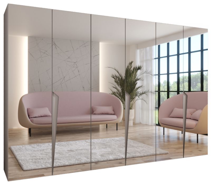 Szafa uchylna z lustrem otwierana Abiks PIANO 3 300 (3x100) wys 202 cm Kaszmir + Kaszmir 1 szt