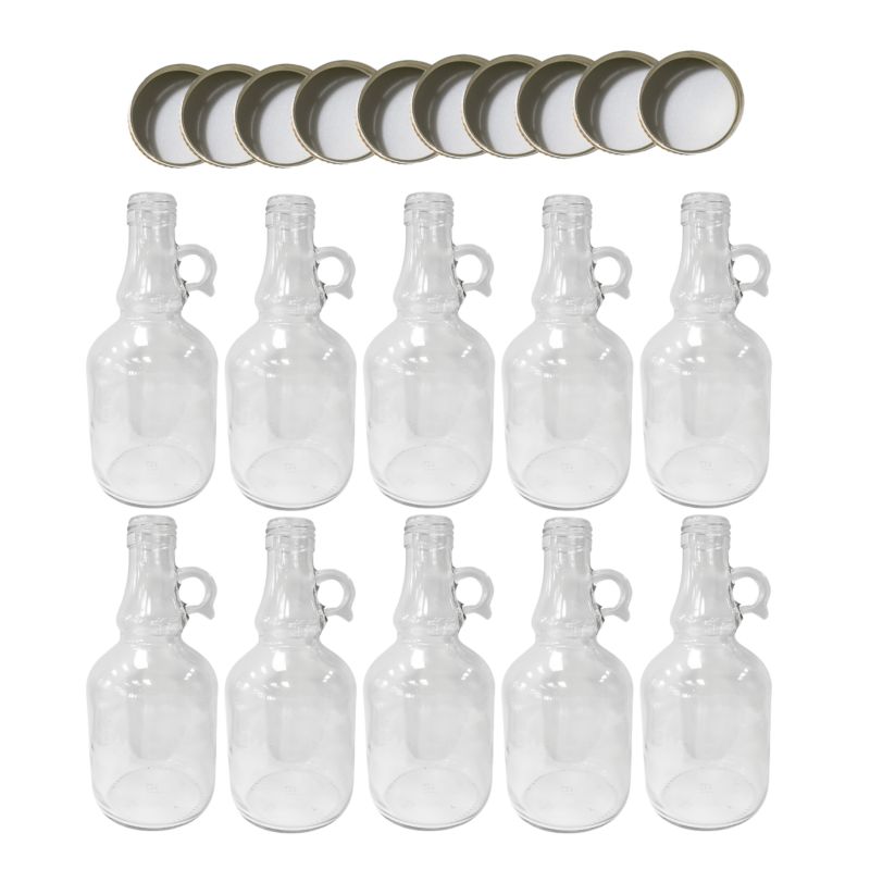 Butelki szklane MODO24 500 ml galon z uchwytem na soki olej i oliwę fi 31 z nakrętkami 10 szt.