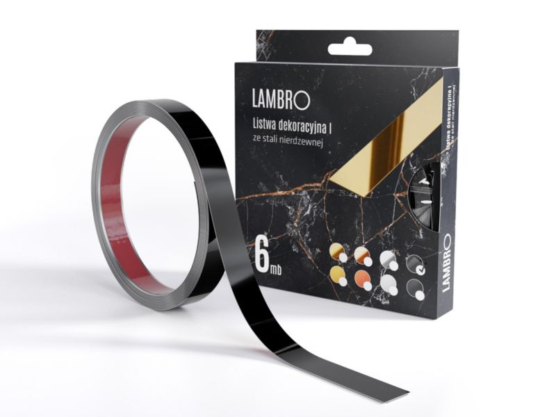 Listwa dekoracyjna samoprzylepna Lambro czarny połsk 2 x 600 cm 1 szt.