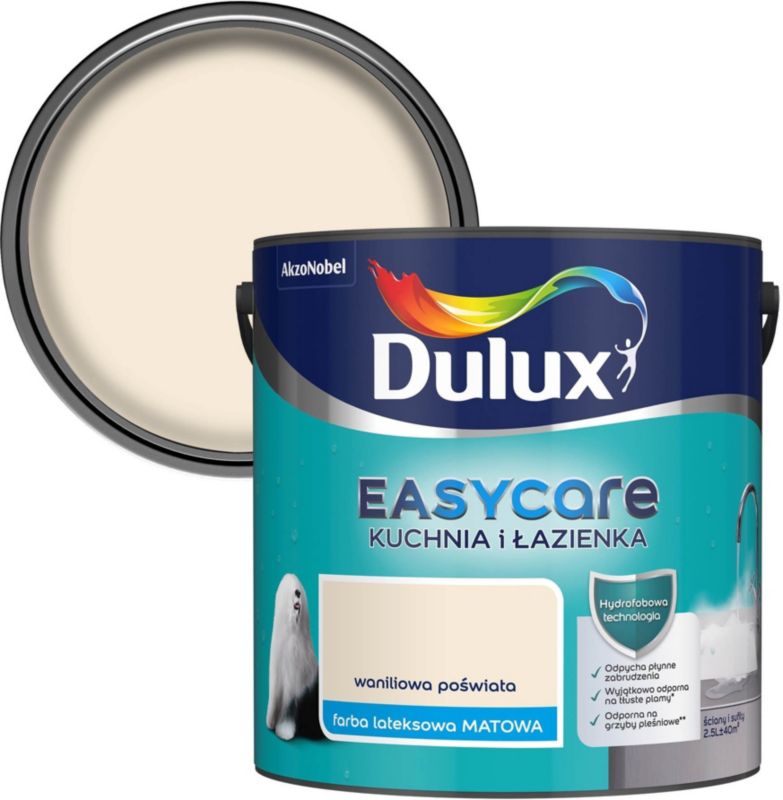 Farba Dulux EasyCare Kuchnia i Łazienka waniliowa poświata 2,5 l