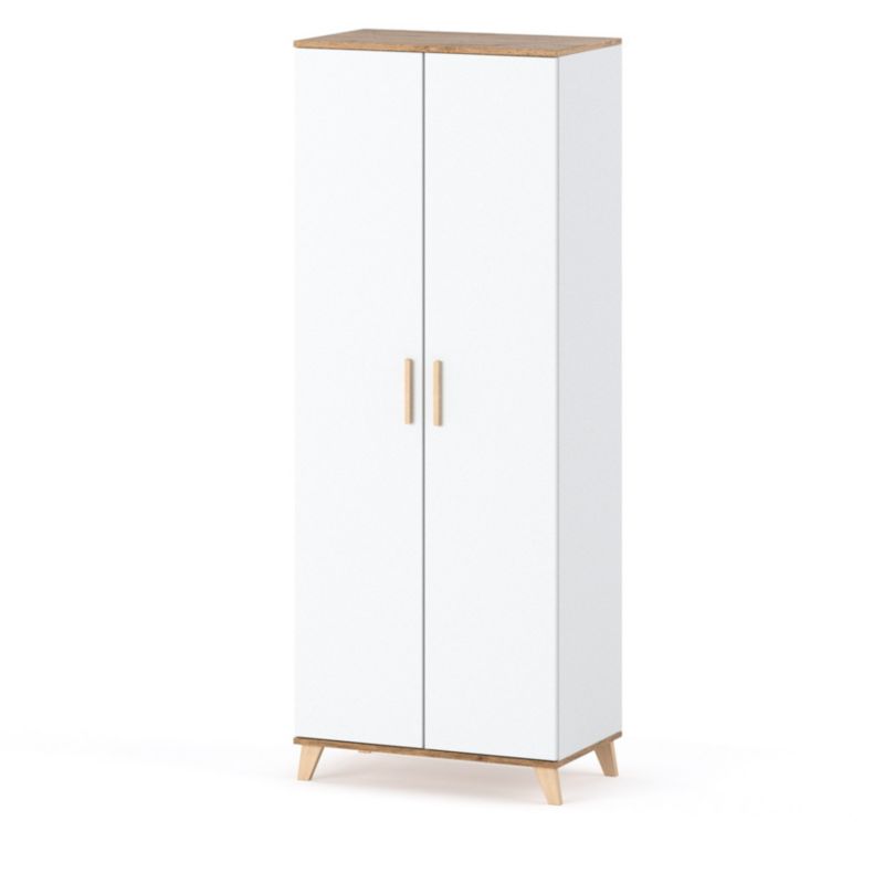 Szafa Hurtownia-Mebli 2 Drzwi Olivier 80cm Biały Mat Biały Mat 80x50x195 cm 1szt.