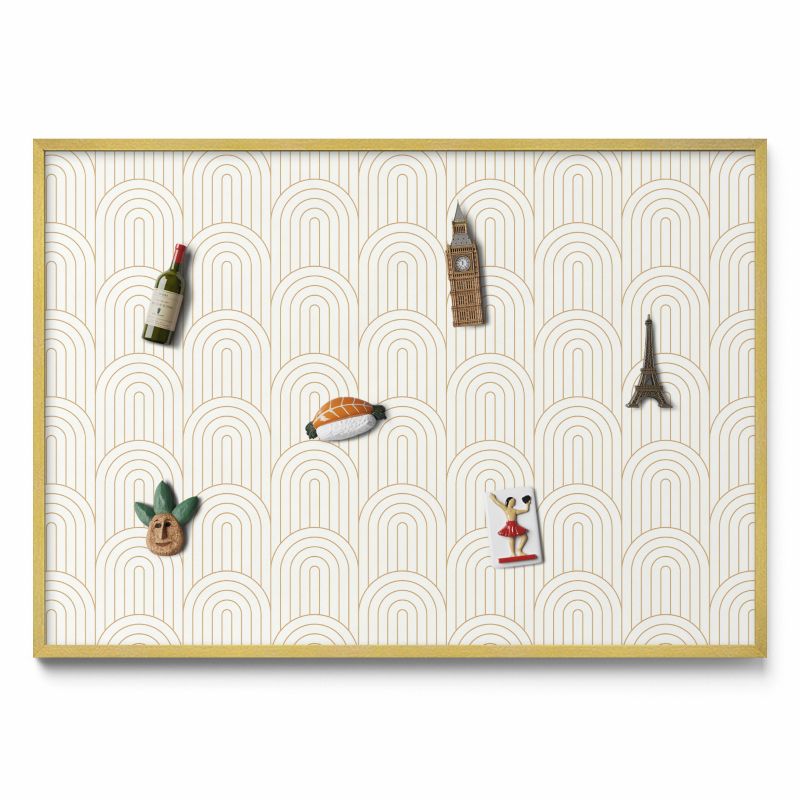 Tablica na notatki Tulup 100x70 cm Linerane regularne łuki w złotej ramie 1 szt.