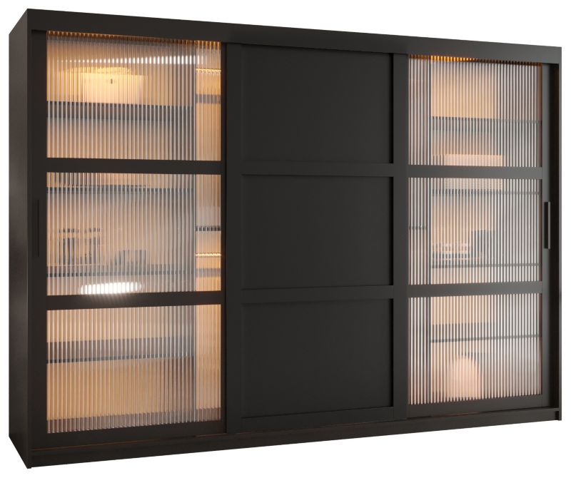 Szafa przesuwna Garderoba Abiks FLUTES 3 250 czarny 1 szt.