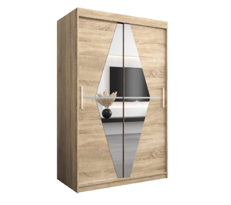 Szafa przesuwna Garderoba Abiks BOLIWIA 120 dąb sonoma + dąb sonoma 1 szt.