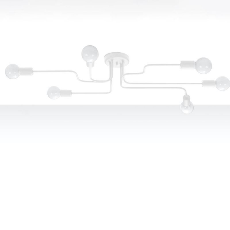 Lampa sufitowa wisząca Sollux Lighting Vector 6739 biała szerokość 80 cm 6xE27 x 1 szt.