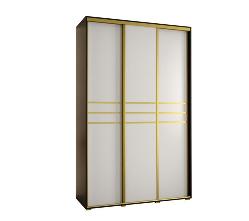 Szafa przesuwna Abiks DAVOS 10 wysoka szer.150cm czarny/biały/złoty 1szt.