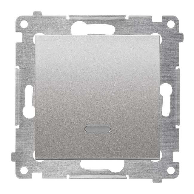 Łącznik pojedynczy Kontakt-Simon S54 z podświetleniem LED srebrny